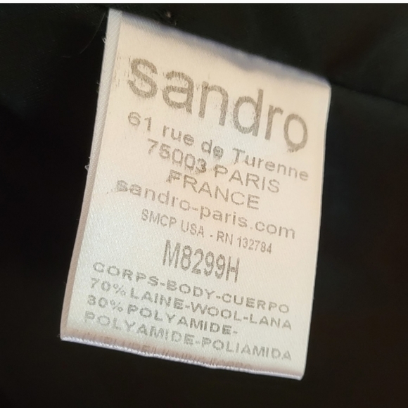 SANDRO PARIS Wool Grey Coat Jacket EU Size 36 US 6 Small - Picture 10 of 12